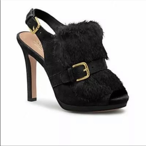 Coach Black Suede and Rabbit size 7 - Picture 1 of 8